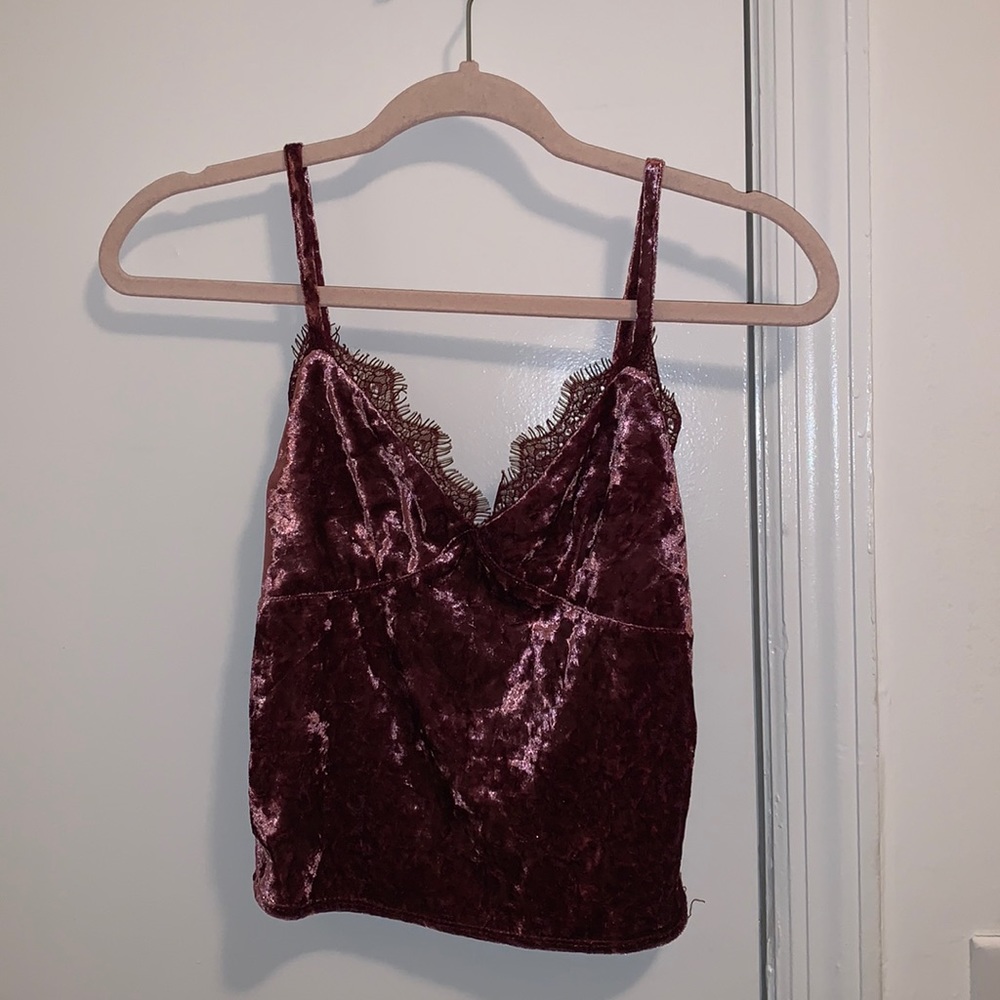 Forever 21 purple velvet crop top